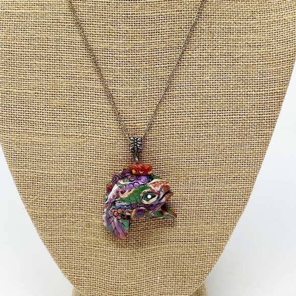 Colorful Handmade Artisan Fish Pendant - Picture 1 of 8